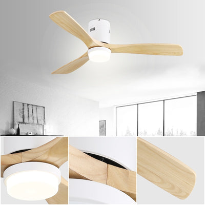 Sofucor 52 Inch Flush Mount Ceiling Fan with Remote, Reversible Motor,Integrated Light Optional