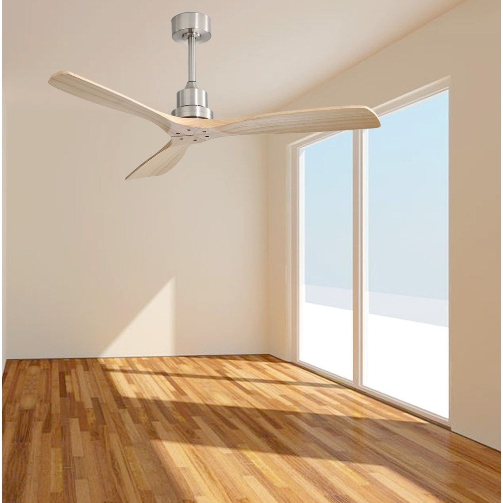 52 inch Modern Solid Wood / ABS Ceiling Fan With Remote Control(No Light),6 WInd Speed,Reversible Airflow