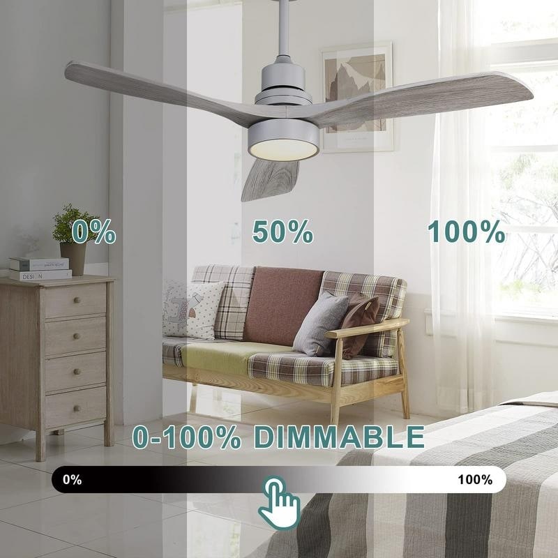 Sofucor 52 Indoor Wood Ceiling Fan Light with Remote, Integrated Light Optional