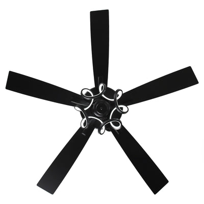 52 Modern Chrome/ Black Indoor Dimmable LED Ceiling Fan with Light and Remote