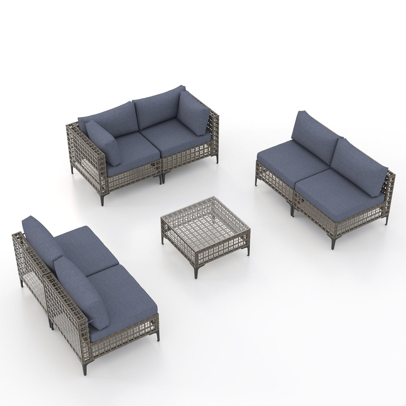 6 - Person Outdoor Sectional Seating Group with Cushions