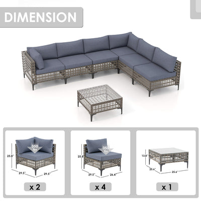 6 - Person Outdoor Sectional Seating Group with Cushions