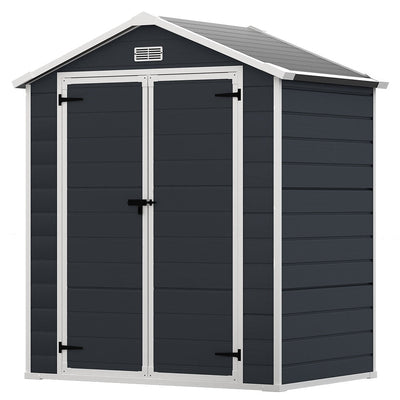 6 ft x 4 ft/6 ft x 8 ft/8 ft x 6 ft/8 ft x 10 ft All-Weather Resin Outdoor Plastic Storage Shed w/Floor, Spire Tool Shed
