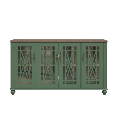 63 Vintage Style Wood Kitchen Accent Buffet Sideboard Cabinet - 63 in Width