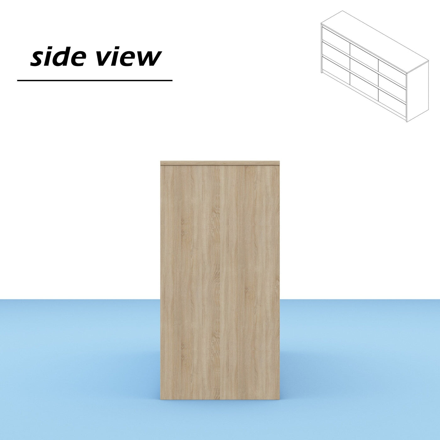 63W 9 Drawer Dresser Accent Dresser for Living Room Bedroom Chest