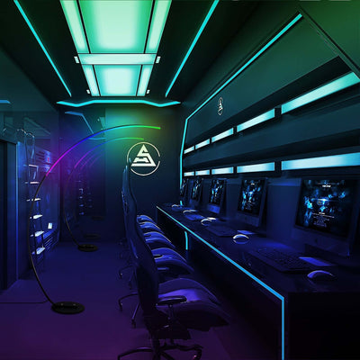 69 Dimmable LED Arched/Arc Floor Lamp - RGBW - N/A