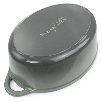 7 Quarts Oval Enameled Cast Iron Casserole in Storm Cloud