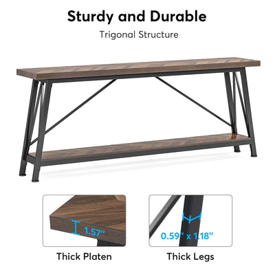 70.9 Inch Extra Long Sofa Table, Industrial Entry Console Table