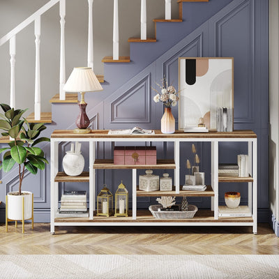 70.9 inch Console Sofa Table with Storage, 3-Tier Entryway Table for Hallway