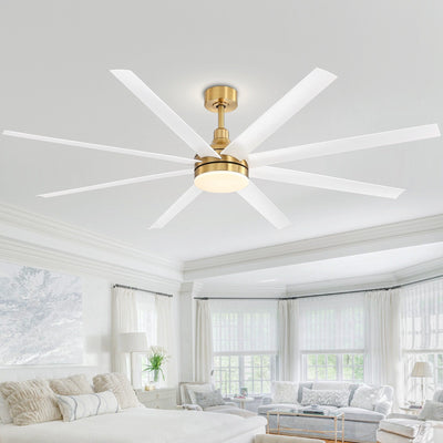 72 Large Ceiling Fans with LED Light Remote Control-8 Blade - 72 Inch