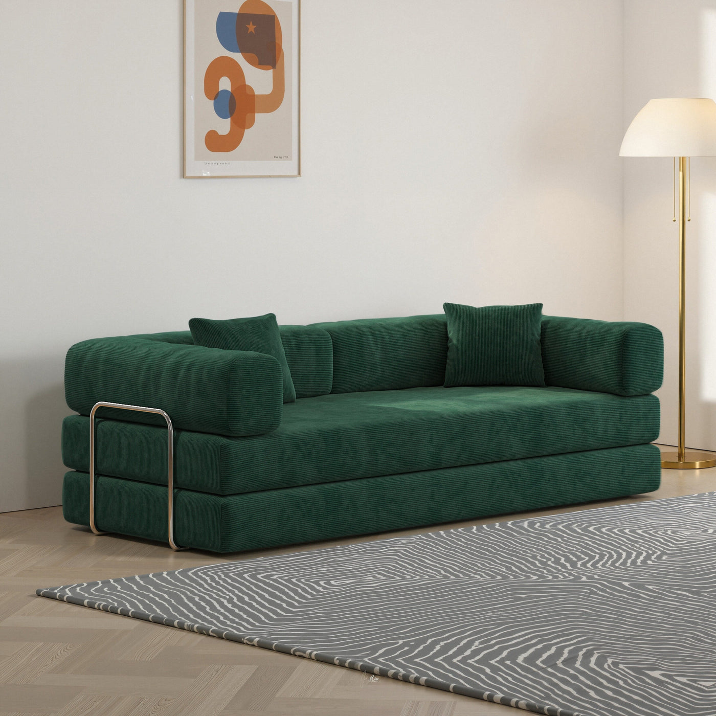 78.8inch Modular Sectional Sofa, Convertible Pudding Block Sofa, Floor Standing Sofa Bed Arm Comfort Sofa Bed
