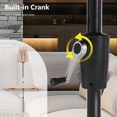 MAISON ARTS 8 PCS Patio Dining Set with 13ft Patio Umbrella