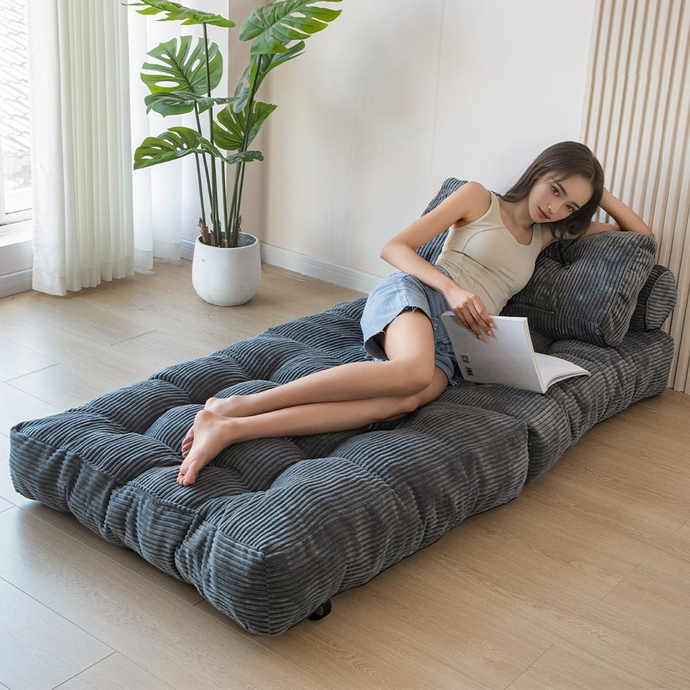 8 Corduroy Folding Couch Sofa Bed,Single