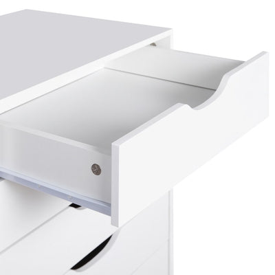 Narrow Wooden 9-Drawer Cabinet with Smooth-Glide Drawers and Top Storage Shelf