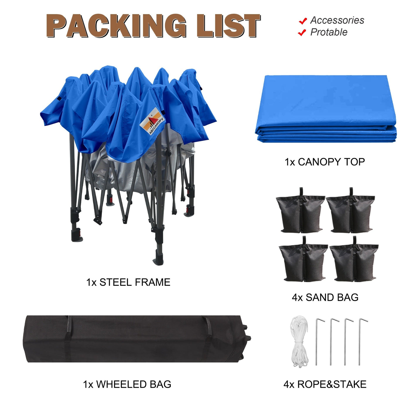 ABCCANOPY Durable Easy Pop up Canopy Tent Outdoor canopy tent