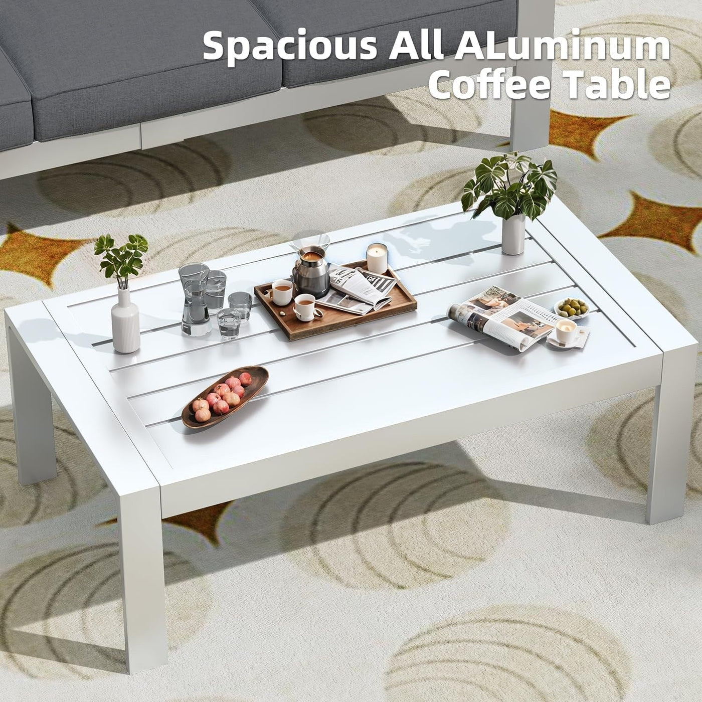 AECOJOY 7 Pieces Aluminum Patio Furniture Set Outdoor Conversation Set
