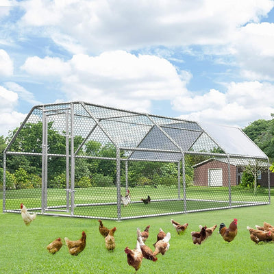 AECOJOY Large Metal Chicken Coop Run Walk-in Metal Chicken Cage