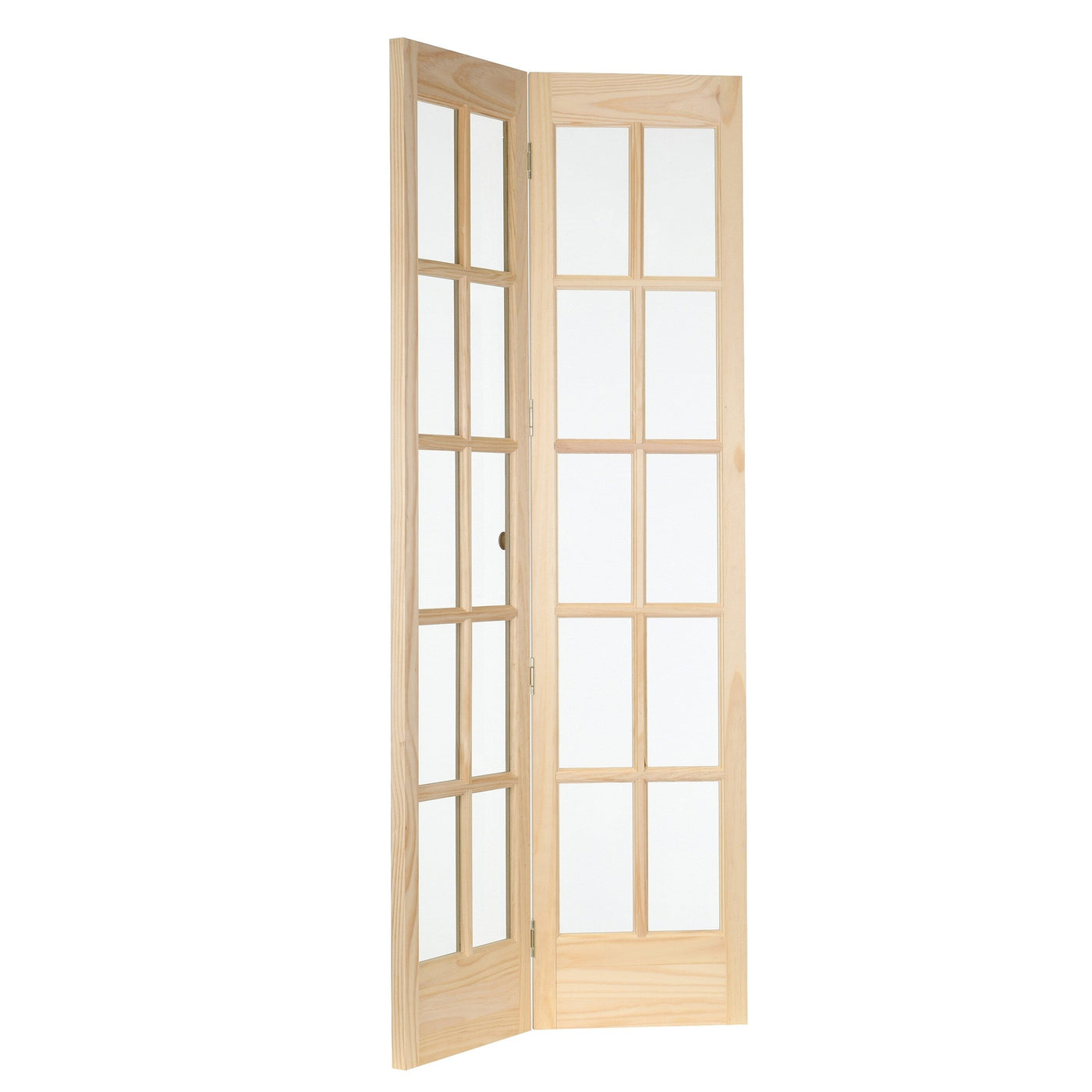 AWC Traditional Divided Glass Unfinished Pine 30-inch Bifold Door