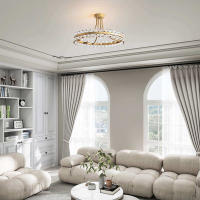 Elvira 8-Light Wagon Wheel Crystal Semi-Flush Mount