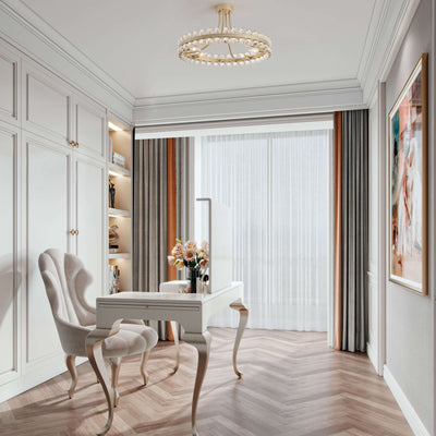 Elvira 8-Light Wagon Wheel Crystal Semi-Flush Mount