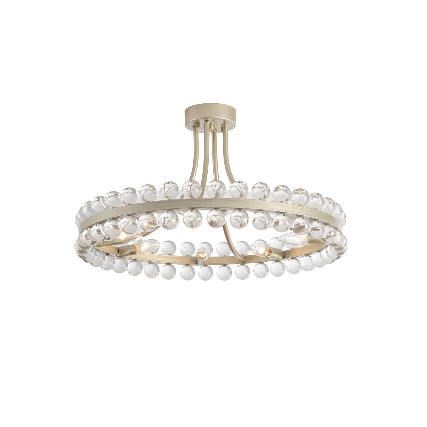 Elvira 8-Light Wagon Wheel Crystal Semi-Flush Mount