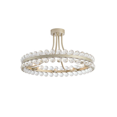 Elvira 8-Light Wagon Wheel Crystal Semi-Flush Mount