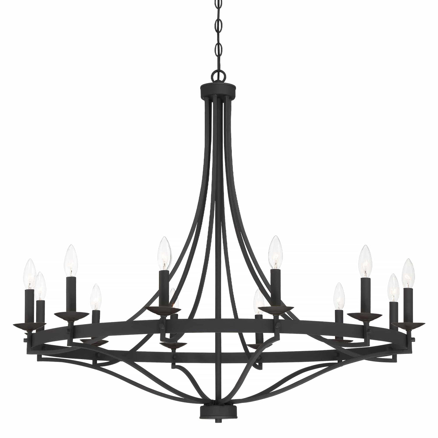 Fidenza 12-light Modern Farmhouse Empire Wagon Wheel Chandelier with UL - D40'' * H135''