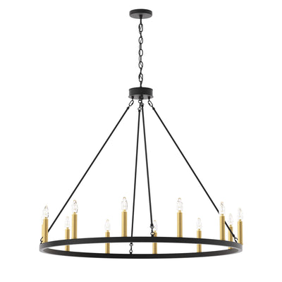 Acroma 12-light Farmhouse 40In Wagon Wheel Chandelier with UL - 40'' D x 138'' H