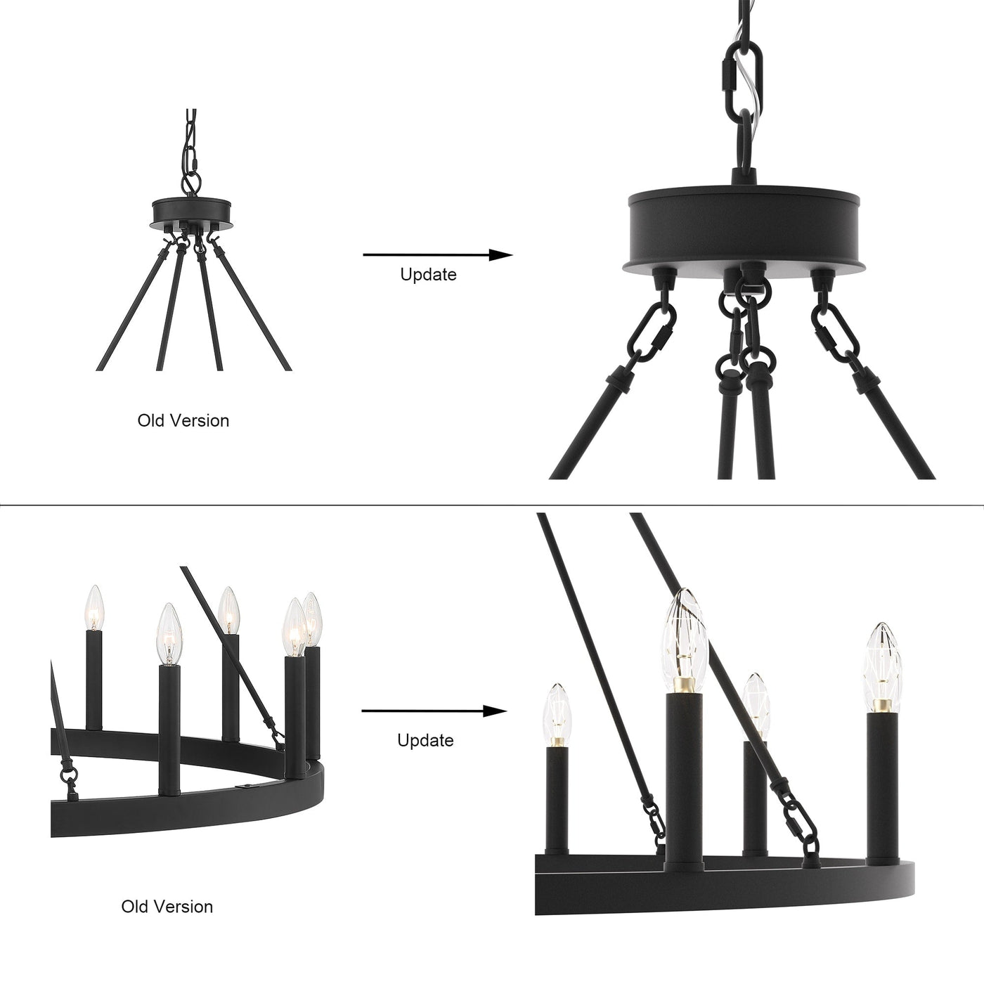 Acroma 12-light Farmhouse 40In Wagon Wheel Chandelier with UL - 40'' D x 138'' H