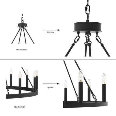 Acroma 12-light Farmhouse 40In Wagon Wheel Chandelier with UL - 40'' D x 138'' H