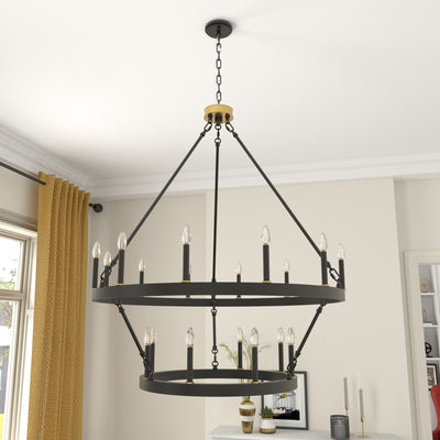 Acroma 20-light Modern Farmhouse 40In Round Wagon Wheel Chandelier with UL