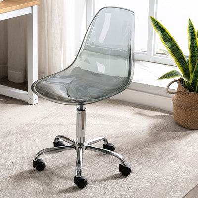 Acrylic Swivel adjustable height Armless Home office Rolling Chair