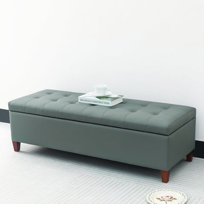 Adeco 50 Bonded Leather Storage Ottoman Bench