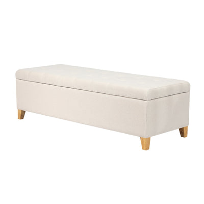 Adeco 50 Bonded Leather Storage Ottoman Bench