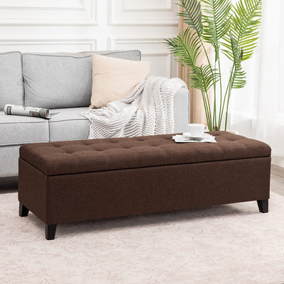 Adeco 50 Bonded Leather Storage Ottoman Bench
