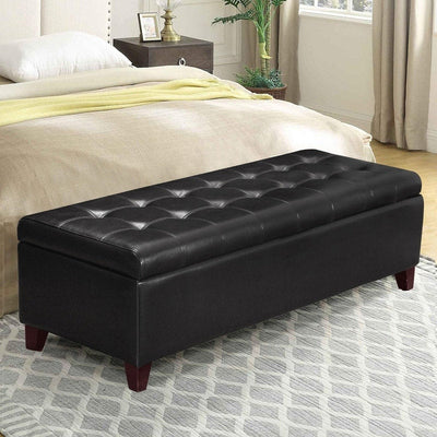 Adeco 50 Bonded Leather Storage Ottoman Bench