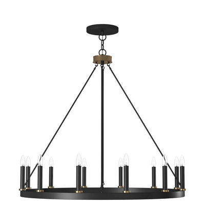 Acroma 12-light Farmhouse 40In Wagon Wheel Chandelier with UL - 40'' D x 138'' H