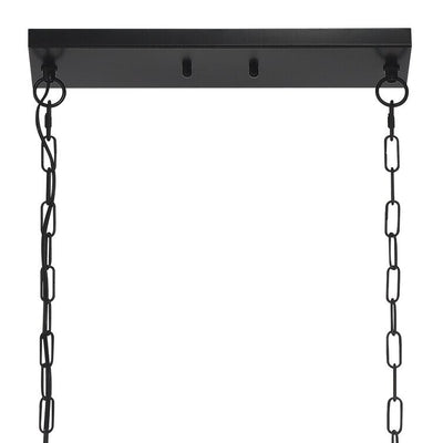 Allegray 52in Farmhouse 7-light Linear Chandelier Rectangle Kitchen Island Pendant