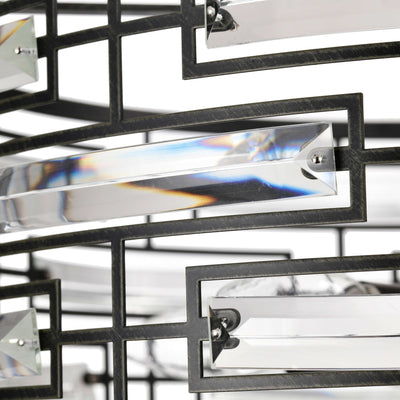 Anita Drum Shade Chandelier with Clear Glass Prism