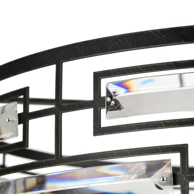 Anita Drum Shade Chandelier with Clear Glass Prism