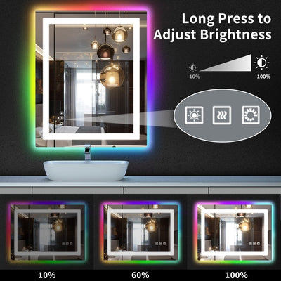 Anti-Fog RGB Backlit & LED Frontlit Bathroom Mirror