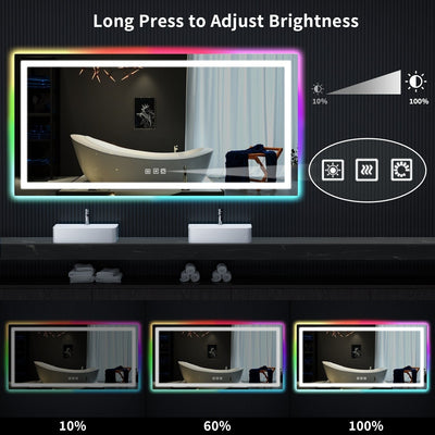 Anti-Fog RGB Backlit & LED Frontlit Bathroom Mirror
