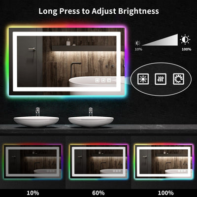 Anti-Fog RGB Backlit & LED Frontlit Bathroom Mirror