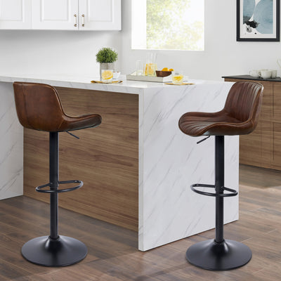 Art Leon Adjustable Height Swivel Barstool, Set of 2