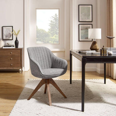 Art Leon Modern Home Office Swivel Arm Accent Chair with Wood Legs