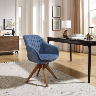 Art Leon Modern Home Office Swivel Arm Accent Chair with Wood Legs