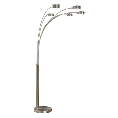 Strick & Bolton Charlie Brushed Steel Arched 5-light Floor Lamp