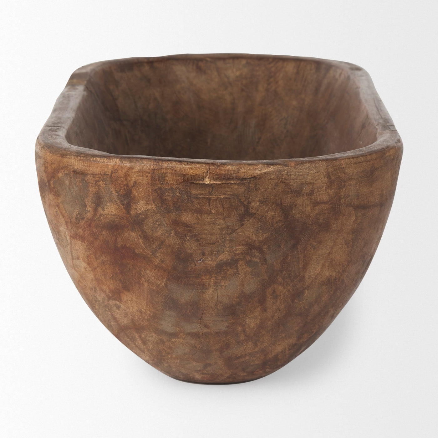 Athena Extra Large Oblong Black-Brown Reclaimed Wood Bowl - 26.0L x 10.0W x 7.0H