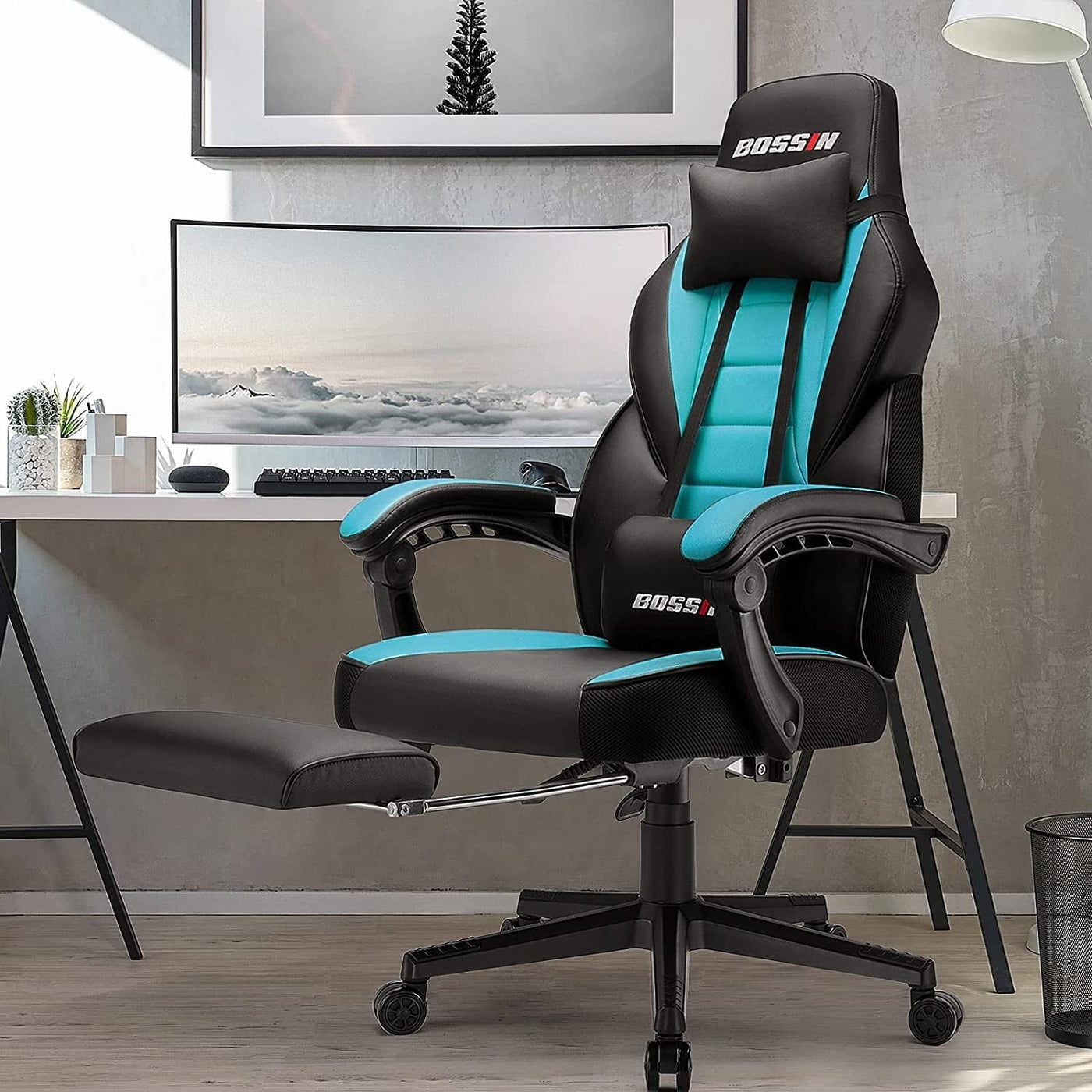 BOSSIN Racing Style Gaming Chair,300 lbs Big and Tall gamer chair High Back Computer Chair