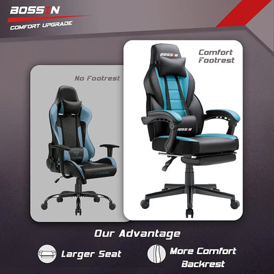 BOSSIN Racing Style Gaming Chair,300 lbs Big and Tall gamer chair High Back Computer Chair